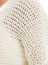 Фото #3 товара 4th & Reckless v neck lightweight open knit jumper in cream