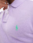 Polo Ralph Lauren icon logo pique polo slim fit in lilac marl Lilac Marl, XS - фото #4