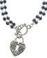 Crystal Blue Toggle Heart Charm Bracelet