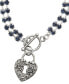 Фото #2 товара Crystal Blue Toggle Heart Charm Bracelet