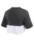 Women's Black/White Philadelphia Eagles Boxy Color Split Cropped T-Shirt Черно-белый, L - фото #3