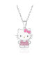ფოტო #1 პროდუქტის Sanrio Enamel Pink Cubic Zirconia Necklace - 18'' Chain, Authentic Officially Licensed