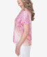 ფოტო #3 პროდუქტის Petite Paradise Island Ombre Medallion Lace Neckline Top