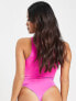 Фото #3 товара Miss Selfridge petite ruched 90s body in hot pink