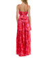 Фото #2 товара Juniors' Floral Tie-Strap Tiered Maxi Dress
