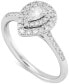 ფოტო #1 პროდუქტის Diamond Pear Halo Engagement Ring (1/2 ct. t.w.) in 14k White Gold