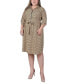 ფოტო #1 პროდუქტის Plus Size 3/4 Roll Tab Sleeve Zippered Shirt Dress