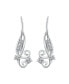 ფოტო #3 პროდუქტის CZ Swirl Wire Ear Pin Climbers Crawlers Earrings For Women For Teen Round Cubic Zirconia .925 Sterling Silver