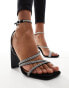 New Look strappy bling heeled sandal in black