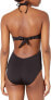 Kenneth Cole Women's 181787 Push Up Monokini Black One Piece Swimsuit Size S