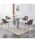 Фото #7 товара Modern Grey Imitation Marble Dining Table - 63" x 37"
