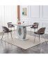 Modern Grey Imitation Marble Dining Table - 63" x 37"