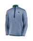 ფოტო #3 პროდუქტის Men's Heathered Blue Vancouver Canucks Authentic Pro Travel and Training Quarter-Zip Jacket