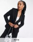 Фото #2 товара Extro & Vert Petite perfect basic jersey fitted blazer in black co-ord