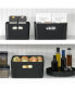 Фото #3 товара Medium Metal Kitchen Storage Container Bin with Handles, 4 Pack, Black