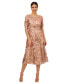 Фото #1 товара Petite Sequin Embroidered Boat-Neck Dress