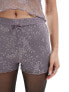 Reclaimed Vintage mini hot pant lace short with bow in purple