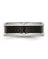 Stainless Steel Polished Black Carbon Fiber Inlay 8mm Band Ring