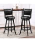 Set of 2 29'' Swivel Bar Height Stool Wood Dining Chair