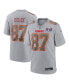 Men's Travis Kelce Gray Kansas City Chiefs Super Bowl LVIII Atmosphere Fashion Game Jersey