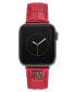ფოტო #3 პროდუქტის Women's Red Crocograin Faux Leather Band Compatible with 42/44/45/Ultra/Ultra 2 Apple Watch