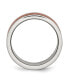 ფოტო #2 პროდუქტის Stainless Steel Brushed and Polished Brown 8mm Band Ring