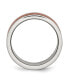 Stainless Steel Brushed and Polished Brown 8mm Band Ring