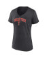 ფოტო #2 პროდუქტის Women's Heather Charcoal Texas Tech Red Raiders Evergreen Campus V-Neck T-shirt