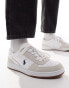 Polo Ralph Lauren court leather trainer with pony logo in white suede mix weiß, 45 - фото #1