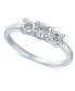 ფოტო #1 პროდუქტის Diamond 3-Stone Promise Ring in 10k White Gold (1/4 ct. t.w.)