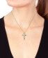 EFFY® Opal (5 ct. t.w.) & Multi-Gemstone (4-5/8 ct. t.w.) 18" Cross Pendant Necklace in 14k Gold