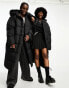 Фото #2 товара COLLUSION Unisex maxi puffer jacket with hood in black