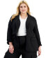Trendy Plus Size Notch-Collar Ruched-Sleeve Blazer, Created for Macy's