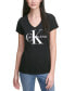 Фото #1 товара Футболка Calvin Klein Jeans с логотипом V-образным вырезом