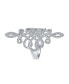 ფოტო #2 პროდუქტის Large Pave Cubic Zirconia Romantic Art Deco Vintage Style Elegant Full Finger Armor CZ Statement Swirl Infinity Ring For Women TeenSterling Silver