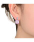 ფოტო #2 პროდუქტის Sterling Silver White Gold Plated Clear and Colored Cubic Zirconia Two-Stone Drop Earrings