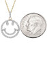Фото #5 товара Wrapped diamond Smiley Face 18" Pendant Necklace (1/10 ct. t.w.) in 10k Gold, Created for Macy's