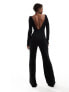 ASOS DESIGN long sleeve keyhole detail jumpsuit in black