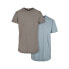 ფოტო #1 პროდუქტის URBAN CLASSICS Set Of 2 T-Shirts Pre-Pack Shaped Long