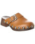 Ganni Retro Leather Clog Women's Brown 39