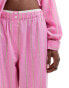 Фото #3 товара COLLUSION beach linen straight leg boxer trouser in pink stripe