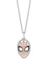 ფოტო #1 პროდუქტის Diamond Spiderman Mask 18" Pendant Necklace (1/6 ct. t.w.) in Sterling Silver & Rose Gold-Plate