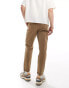 ASOS DESIGN classic rigid washed chino in brown Коричневый, W33 L32 - фото #5