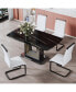 Imitation marble table set with metal chairs