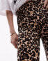 Topshop leopard print legging in brown