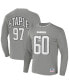 Фото #2 товара Men's NFL X Staple Gray Las Vegas Raiders Core Long Sleeve Jersey Style T-shirt