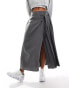 Фото #1 товара COLLUSION maxi kilt skirt in grey