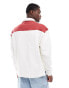 ASOS DESIGN colour block extreme oversized polo sweatshirt in white and red