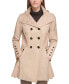 ფოტო #1 პროდუქტის Women's Water Resistant Hooded Double-Breasted Skirted Raincoat