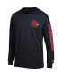 Men's Black Louisville Cardinals Team Stack Long Sleeve T-shirt